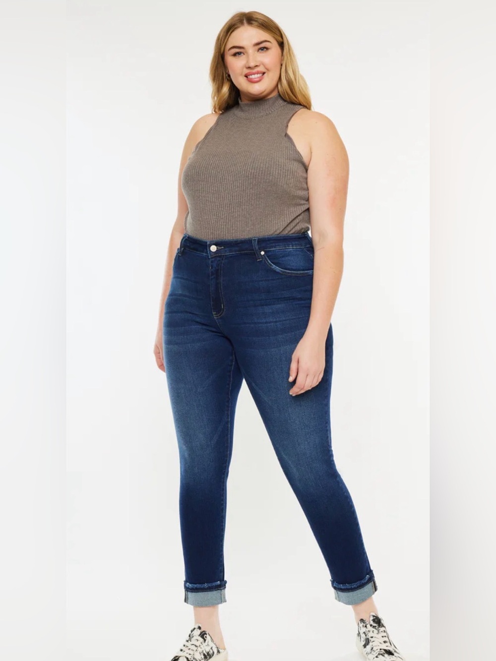 KanCan Plus Size 2XL Lurdes Skinny Ankle Jeans Dark Wash Pockets Stretch Denim